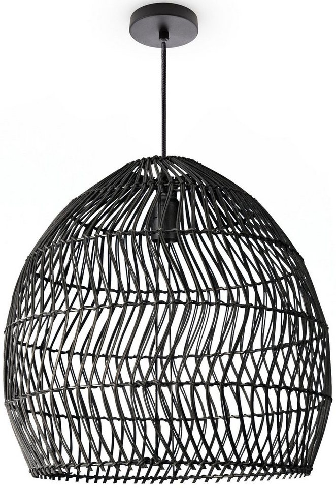 Paco Home Pendelleuchte ORNA, ohne Leuchtmittel, Pendellampe Rattan Korb Boho Modern Esszimmerlampe Natur Vintage E27 von Paco Home