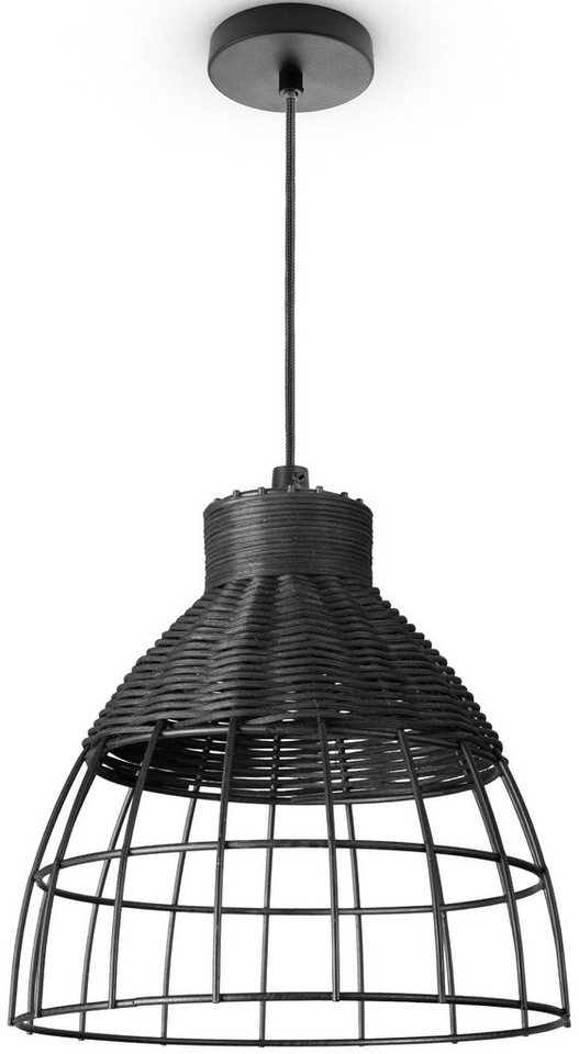 Paco Home Pendelleuchte PUCU, ohne Leuchtmittel, Korb Lampe LED Hängeleuchte Rattan Esszimmerlampe Boho E27 Vintage von Paco Home