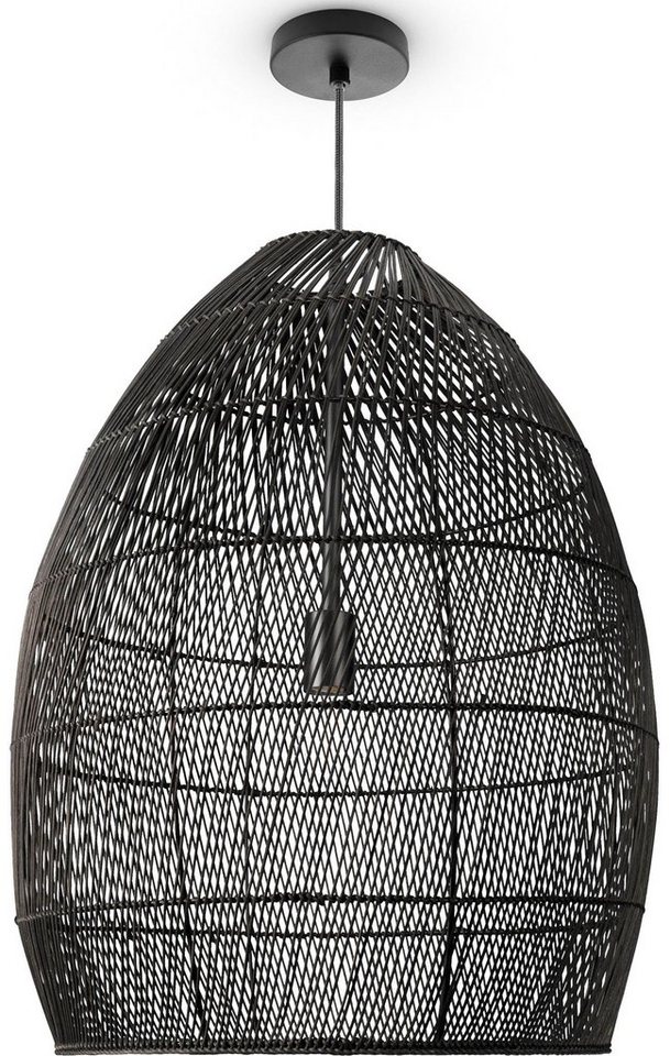 Paco Home Pendelleuchte VIHMA, ohne Leuchtmittel, Rattan Pendelleuchte Esstischlampe Natürlich LED Boho Rustikal E27 von Paco Home