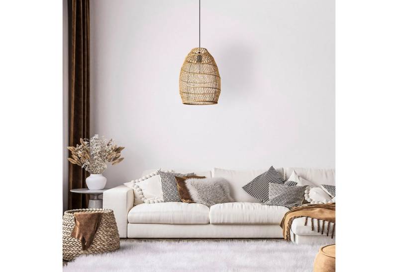 Paco Home Pendelleuchte VIHMO, ohne Leuchtmittel, Rattan Esstisch Pendellampe LED Boho Rustikal Korblampen Küche E27 von Paco Home