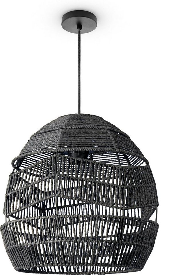 Paco Home Pendelleuchte VILLA, ohne Leuchtmittel, Pendelleuchte Hängeleuchte Vintage Rustikal LED Boho Papier E27 von Paco Home