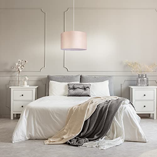 Paco Home Deckenlampe Pendelleuchte Hängelampe Wohnzimmer Esszimmer Schlafzimmer Lampenschirm Velours Industrial Samt E27 1,5m Textilkabel Kürzbar von Paco Home