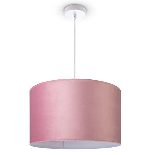 Paco Home Deckenlampe Pendelleuchte Hängelampe Wohnzimmer Esszimmer Schlafzimmer Lampenschirm Velours Industrial Samt E27 1,5m Textilkabel Kürzbar von Paco Home