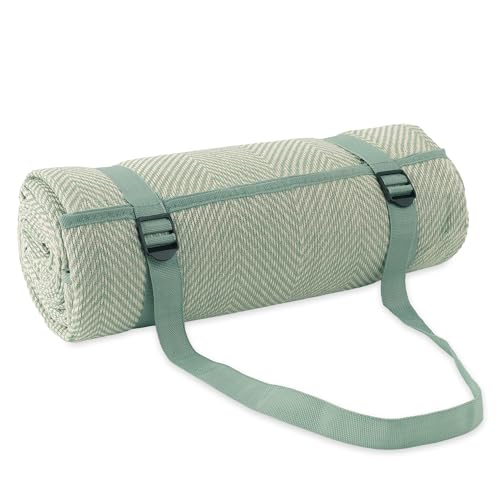 Paco Home Picknickdecke Outdoor wasserdicht - Faltbar & leicht, Sand- & schmutzabweisend - Stranddecke Camping Garten Festival Decke, Farbe:Grün, Größe:200x200cm von Paco Home