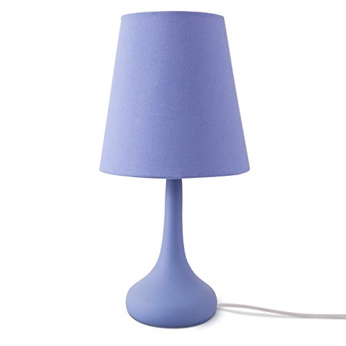 Paco Home Schreibtischlampe Tischlampe Nachttischlampe Tischleuchte Kinderzimmer Stofflampenschirm Modern Bunt Mit Kabel, Leuchtmittel: ohne Leuchtmittel, Farbe: Blau von Paco Home