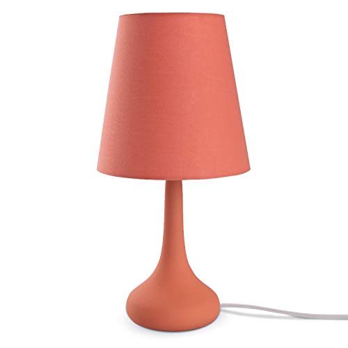 Paco Home Schreibtischlampe Tischlampe Nachttischlampe Tischleuchte Kinderzimmer Stofflampenschirm Modern Bunt Mit Kabel, Leuchtmittel: ohne Leuchtmittel, Farbe: Orange von Paco Home