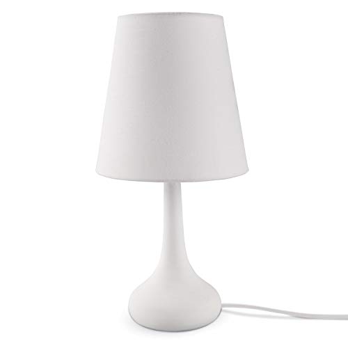Paco Home Schreibtischlampe Tischlampe Nachttischlampe Tischleuchte Kinderzimmer Stofflampenschirm Modern Bunt Mit Kabel, Leuchtmittel: ohne Leuchtmittel, Farbe: Weiß von Paco Home