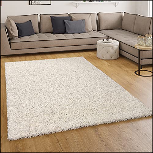 Paco Home Shaggy Hochflor Langflor Teppich Sky Einfarbig in Creme, Grösse:230x320 cm von Paco Home