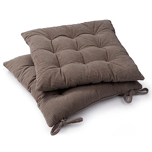 Paco Home Sitzkissen mit Befestigungsbänder 40x40 Stuhl Bürostuhl Kissen Stuhlkissen Innen Indoor versch. Farben 2er Set von Paco Home