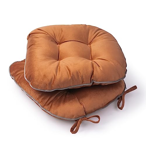 Paco Home Sitzkissen mit Befestigungsbänder 40x40 Stuhl Bürostuhl Kissen Stuhlkissen Innen Indoor versch. Farben 2er Set von Paco Home