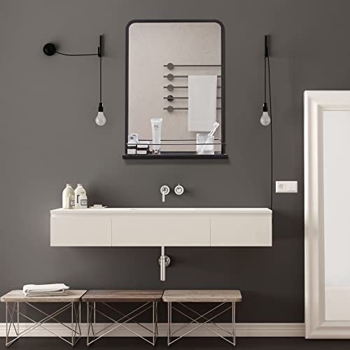 Paco Home Spiegel Zum Aufhängen Wandspiegel Mit Ablage Dekorativ Badspiegel Flur Ankleidezimmer Wand Modern Badezimmerspiegel Rechteckig Metall von Paco Home