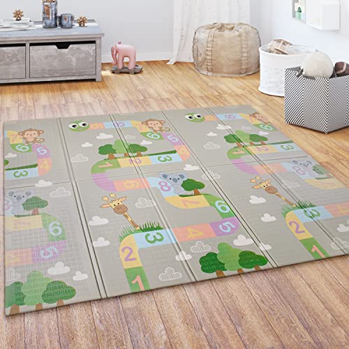 Paco Home Spielmatte Krabbelmatte Baby Kinder Matte Faltbar AbWendbar Tier Motiv, Grösse:180x200 cm, Farbe:Bunt 2 von Paco Home