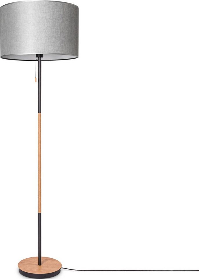 Paco Home Stehlampe EKO CANVAS UNI COLOR, ohne Leuchtmittel, Stoffschirm Wohnzimmer Skandi Standleuchte E27 Einfarbig Stofflampe von Paco Home