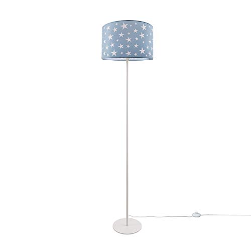 Paco Home Stehlampe Kinder Mädchen Junge Leselampe Kinderzimmer Lampe Stehend Stehleuchte Lampenschirm Stoff Rund E27 Sternenhimmel Babyzimmer von Paco Home