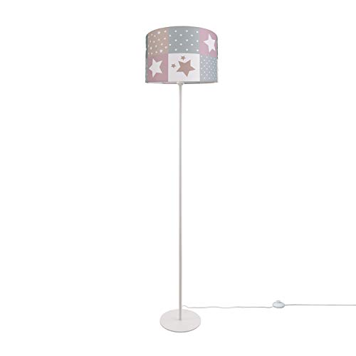 Paco Home Stehlampe Kinderzimmer Lampenschirm Rund Stofflampe Stehleuchte Baby Bunt E27 Kariert von Paco Home