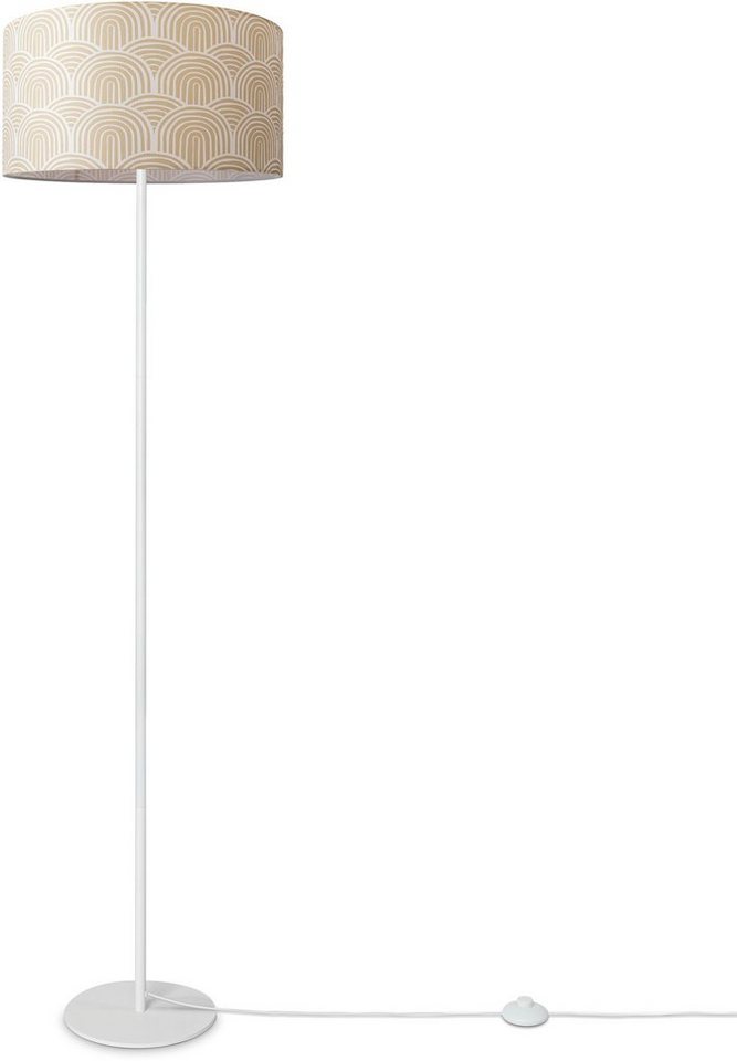 Paco Home Stehlampe Luca Pillar, ohne Leuchtmittel, Wohnzimmer Stehlampe Mit Schirm Büro Modern Vintage Muster E27 von Paco Home