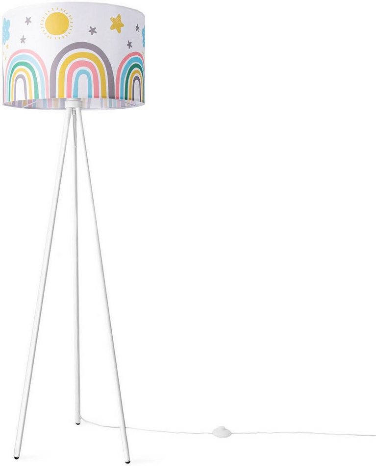 Paco Home Stehlampe TRINA TWEET 462 RAIN, ohne Leuchtmittel, Lampe Kinderzimmer Kinderlampe Babyzimmer E27 Regenbogen Sonne Wolken von Paco Home