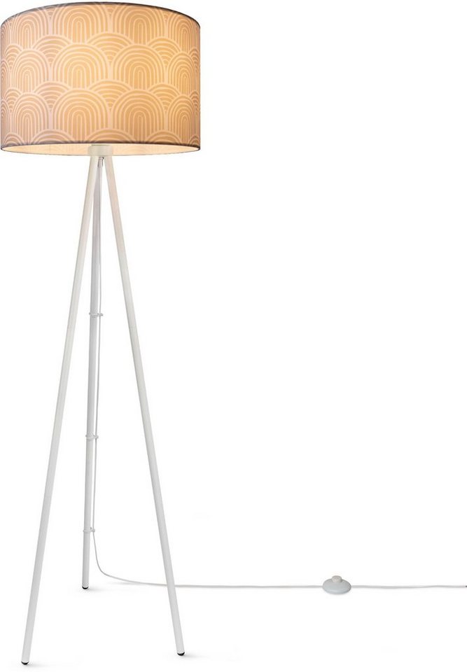 Paco Home Stehlampe Trina Pillar, ohne Leuchtmittel, Wohnzimmer Stehleuchte Dreibein Stativ Mit Stoffschirm Uni Modern von Paco Home