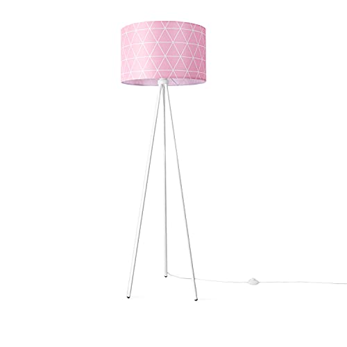Paco Home Stehlampe Wohnzimmer Dreibein Modern E27 Leselampe Stehleuchte Retro Lampenschirm Stoff Geometrisch Mit Stecker von Paco Home