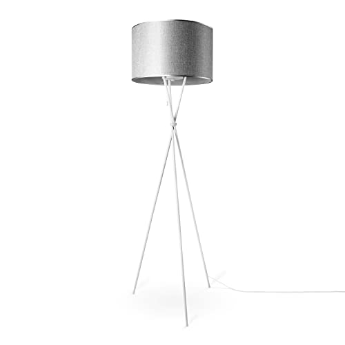Paco Home Stehlampe Wohnzimmer Dreibeinstativ Stoffschirmlampe Standleuchte Textil Schirm E27 Leselampe Skandi Büro Mit Stecker Einfarbig Mit Stecker von Paco Home