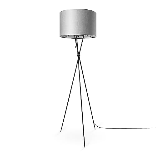 Paco Home Stehlampe Wohnzimmer Dreibeinstativ Stoffschirmlampe Standleuchte Textil Schirm E27 Leselampe Skandi Büro Mit Stecker Einfarbig Mit Stecker von Paco Home