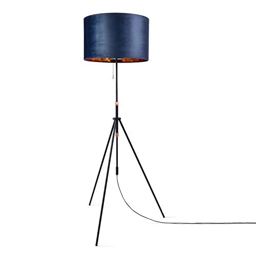 Paco Home Stehlampe Wohnzimmer Leselampe Deko Lampe Stativ Standleuchte Lampenschirm Stoffschirm Velours Samt Zugschalter Vintage Samt E27 Fassung von Paco Home