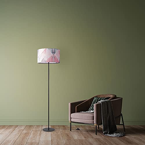 Paco Home Stehlampe Wohnzimmer Modern E27 Leselampe Stehleuchte Retro Lampenschirm Stoff Geometrisch Mit Stecker Bodenlampe von Paco Home