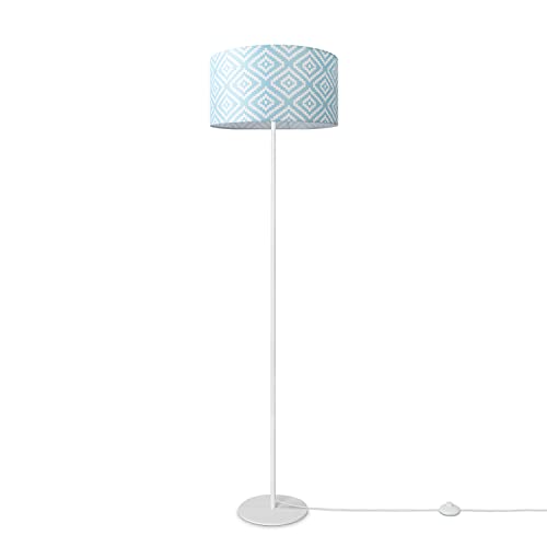 Paco Home Stehlampe Wohnzimmer Modern E27 Leselampe Stehleuchte Retro Lampenschirm Stoff Geometrisch Mit Stecker Bodenlampe von Paco Home