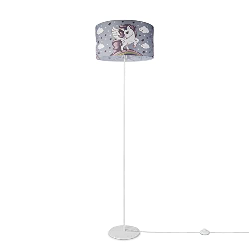 Paco Home Stehleuchte Kinderzimmer Stoff Lampenschirm Stehlampe Babyzimmer Auto Polizei Feuerwehr E27 Mit Kabel Bodenlampe von Paco Home