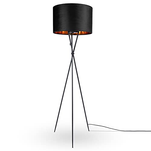 Paco Home Stehlampe Wohnzimmer Leselampe Deko Lampe Stativ Standleuchte Lampenschirm Stoffschirm Velours Samt Zugschalter Vintage Samt E27 Fassung von Paco Home