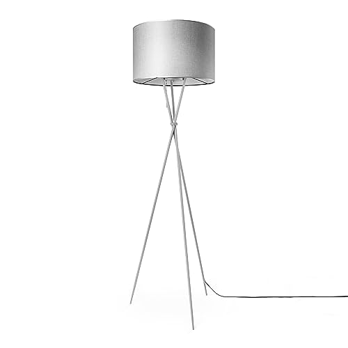 Paco Home Stehlampe Wohnzimmer Dreibeinstativ Stoffschirmlampe Standleuchte Textil Schirm E27 Leselampe Skandi Büro Mit Stecker Einfarbig Mit Stecker von Paco Home