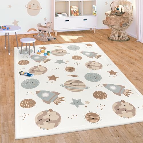 Paco Home Teppich Kinderzimmer Baby Krabbeldecke Krabbelmatte Spielmatte Waschbar rutschfest Regenbogen Planet Sonne Tiere Weich, Grösse:140x200 cm, Farbe:Bunt 3 von Paco Home