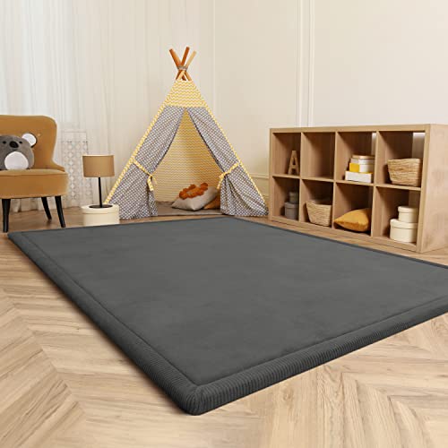 Paco Home Teppich Kinderzimmer Kinderteppich Baby Spielteppich Krabbeldecke Krabbelmatte Weich rutschfest Jungen Mädchen Deko, Grösse:140x200 cm, Farbe:Anthrazit von Paco Home
