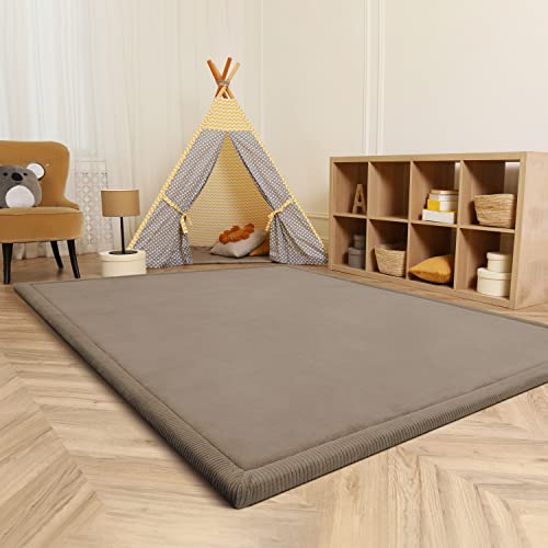 Paco Home Teppich Kinderzimmer Kinderteppich Baby Spielteppich Krabbeldecke Krabbelmatte Weich rutschfest Jungen Mädchen Deko, Grösse:140x200 cm, Farbe:Beige von Paco Home