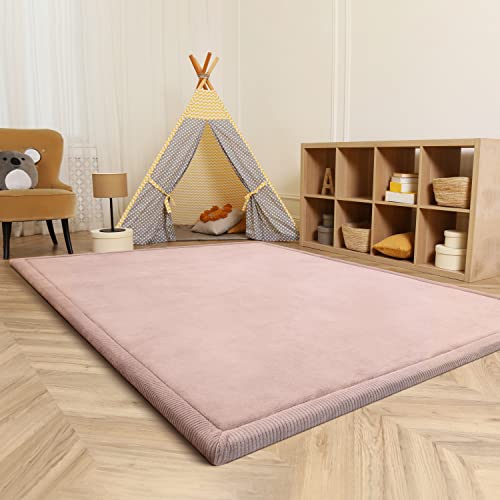 Paco Home Teppich Kinderzimmer Kinderteppich Baby Spielteppich Krabbeldecke Krabbelmatte Weich rutschfest Jungen Mädchen Deko, Grösse:140x200 cm, Farbe:Pink von Paco Home