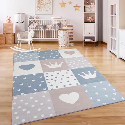 Paco Home Teppich Kinderzimmer Kinderteppich Spielteppich Kurzflor rutschfest Krone Herzen Punkte Sonne Regenbogen Buchstaben, Grösse:160 cm Rund, Farbe:Beige Paco Home Teppich Kinderzimmer Kinderteppich Spielteppich Kurzflor rutschfest Krone Herzen Punkte Sonne Regenbogen Buchstaben, Grösse:160 cm Rund, Farbe:Beige von Paco Home