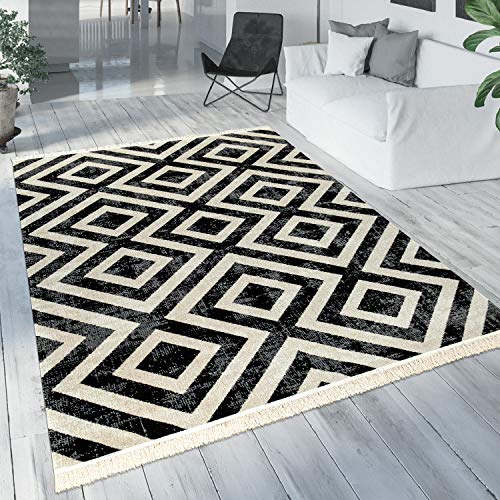 Paco Home Moderner Outdoor Teppich Geometrisches Rauten-Muster im Vintage-Look Flachgewebe Wetterfest & Pflegeleicht für Garten, Terrasse & Balkon, Schwarz Weiß, Grösse:120x170 cm Paco Home Moderner Outdoor Teppich Geometrisches Rauten-Muster im Vintage-Look Flachgewebe Wetterfest & Pflegeleicht für Garten, Terrasse & Balkon, Schwarz Weiß, Grösse:120x170 cm von Paco Home