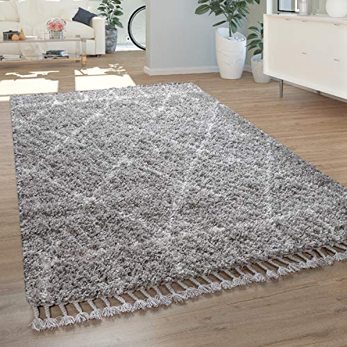 Paco Home Teppich Wohnzimmer, Schlafzimmer/Hochflor Shaggy in versch. Designs Farben und Größen, Grösse:120x170 cm, Farbe:Grau 6 Paco Home Teppich Wohnzimmer, Schlafzimmer/Hochflor Shaggy in versch. Designs Farben und Größen, Grösse:120x170 cm, Farbe:Grau 6 von Paco Home