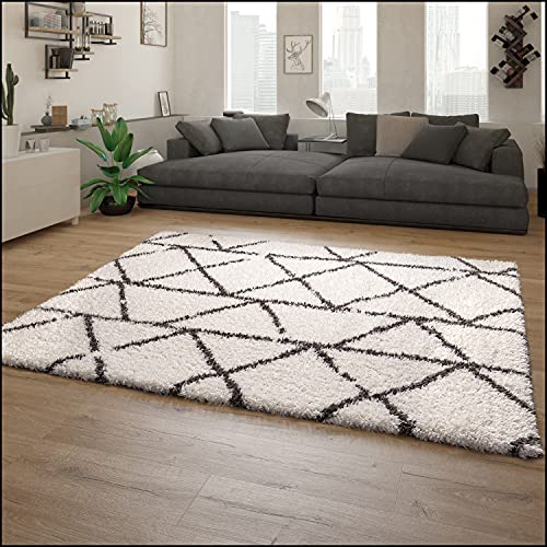 Paco Home Teppich Wohnzimmer, Schlafzimmer/Hochflor Shaggy in versch. Designs Farben und Größen, Grösse:160x230 cm, Farbe:Creme 4 Paco Home Teppich Wohnzimmer, Schlafzimmer/Hochflor Shaggy in versch. Designs Farben und Größen, Grösse:160x230 cm, Farbe:Creme 4 von Paco Home