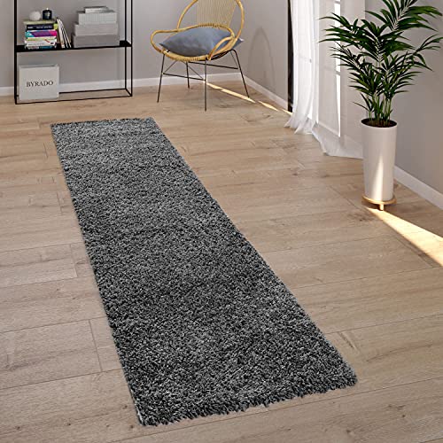 Paco Home Teppich Wohnzimmer, Schlafzimmer/Hochflor Shaggy in versch. Designs Farben und Größen, Grösse:70x250 cm, Farbe:Anthrazit 7 Paco Home Teppich Wohnzimmer, Schlafzimmer/Hochflor Shaggy in versch. Designs Farben und Größen, Grösse:70x250 cm, Farbe:Anthrazit 7 von Paco Home