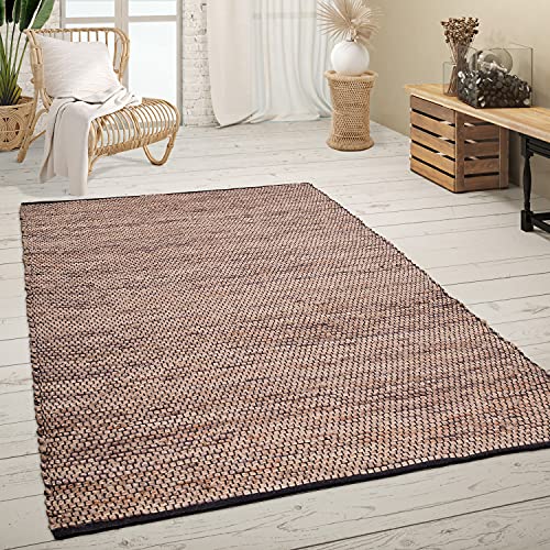 Paco Home Teppich Wohnzimmer Kurzflor Jute Handgewebt Meliertes Ethno Muster Naturfaser, Grösse:300x400 cm, Farbe:Beige von Paco Home