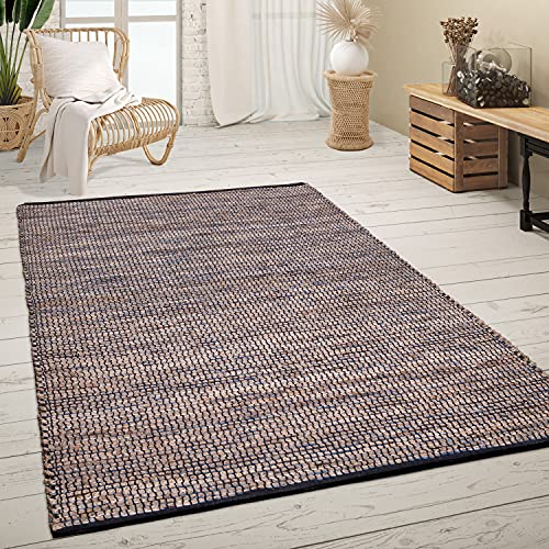 Paco Home Teppich Wohnzimmer Kurzflor Jute Handgewebt Meliertes Ethno Muster Naturfaser, Grösse:80x150 cm, Farbe:Blau Paco Home Teppich Wohnzimmer Kurzflor Jute Handgewebt Meliertes Ethno Muster Naturfaser, Grösse:80x150 cm, Farbe:Blau von Paco Home