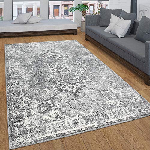 Paco Home Teppich Wohnzimmer Kurzflor Mit Vintage Ornamenten Orient Design, Verschiedene Styles, Grösse:60x100 cm, Farbe:Grau 2 von Paco Home