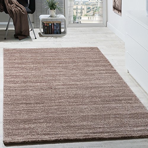 Paco Home Teppich Wohnzimmer Kurzflor Schlafzimmer Modern Mit Melierung Beige, Grösse:70x140 cm von Paco Home