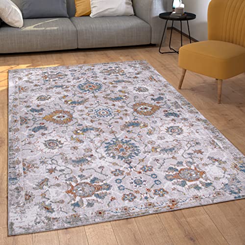 Paco Home Teppich Wohnzimmer Kurzflor Schlafzimmer Vintage Orientalisch Moderne Ornamente Bordüre, Grösse:120x160 cm, Farbe:Bunt 2 von Paco Home