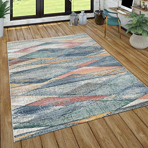 Paco Home Teppich Wohnzimmer Modern Kurzflor Boho Skandi Abstraktes Geometrisches Muster, Grösse:60x100 cm, Farbe:Bunt 6 von Paco Home