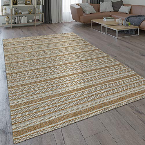 Paco Home Teppich Wohnzimmer Muster Orientalisch Modern Beige Braun Natur, Grösse:120x160 cm von Paco Home