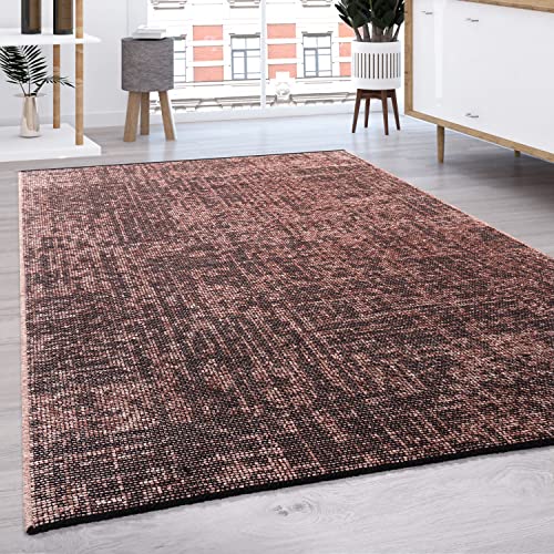 Paco Home Teppich Wohnzimmer Schlafzimmer Flachgewebe Modern Sisal Muster Pastell Einfarbig Fransen, Grösse:120x160 cm, Farbe:Taupe von Paco Home