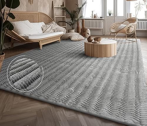 Paco Home Teppich Wohnzimmer Schlafzimmer Hochflor Skandinavisches Geometrisches Design Rautenmuster 3D Effekt Moderne Deko, Grösse:160x220 cm, Farbe:Grau von Paco Home