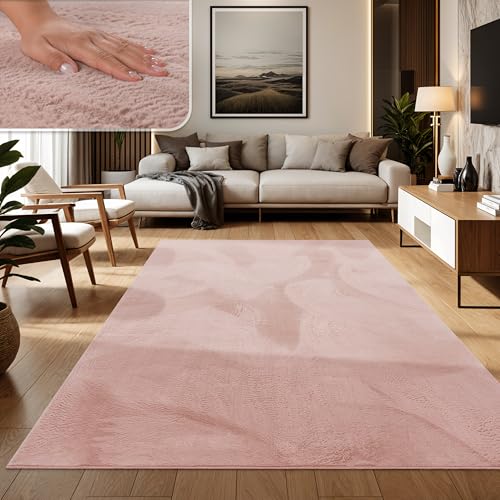 Paco Home Teppich Wohnzimmer Schlafzimmer Kunstfell Shaggy Hochflor Flauschig Soft Einfarbig Rosa, Grösse:160x230 cm Paco Home Teppich Wohnzimmer Schlafzimmer Kunstfell Shaggy Hochflor Flauschig Soft Einfarbig Rosa, Grösse:160x230 cm von Paco Home